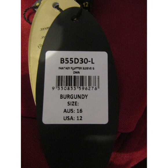 Bariano Fantasy Sequined Flutter Sleeve Dress Long Gown Retails $299 NWT Size 12 - Picture 10 of 11